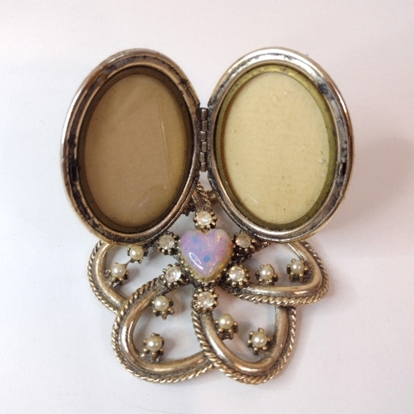 Melba Vintage Jeweled Miniature Double Picture Frame - Picture 9 of 10